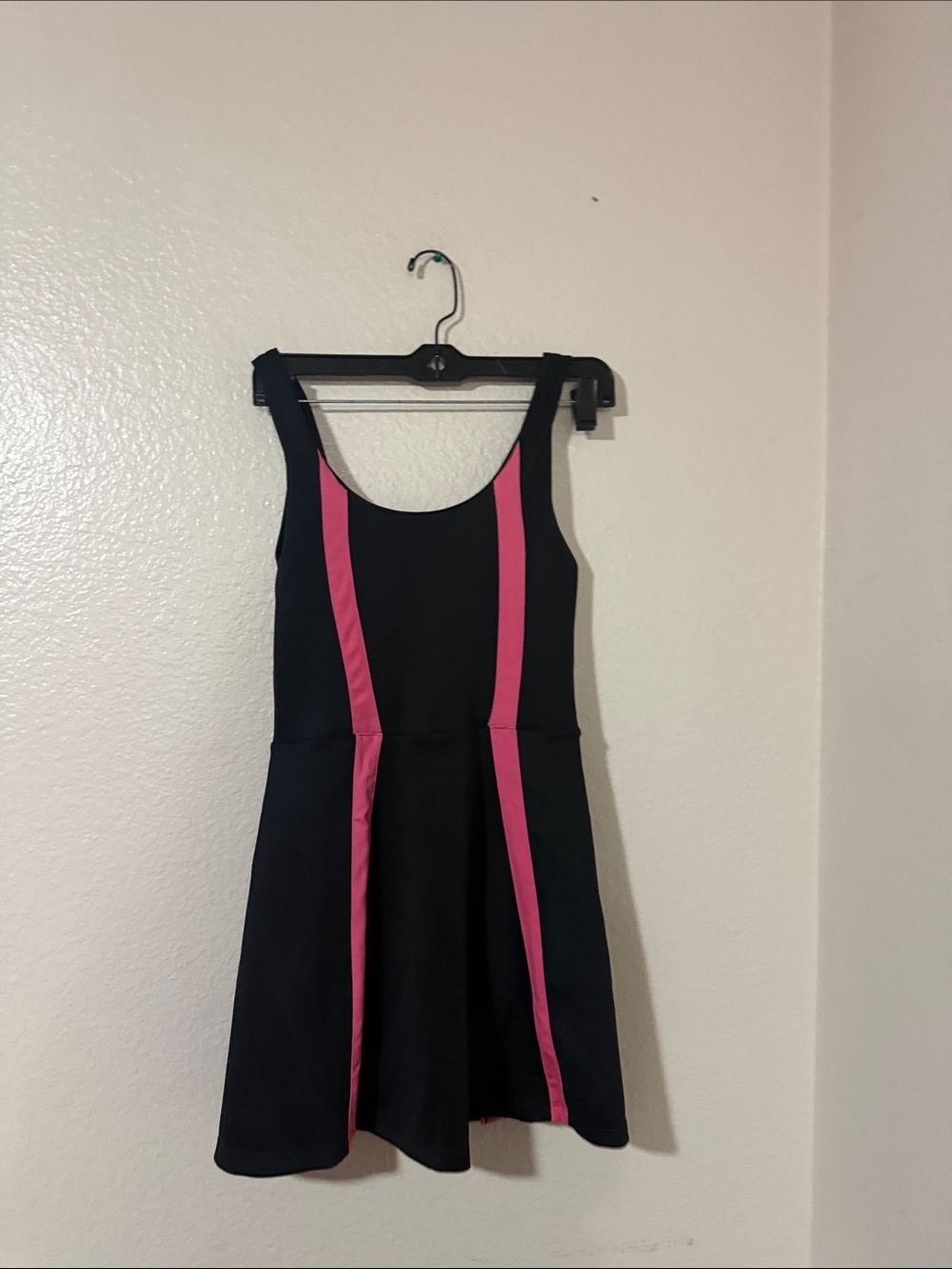 Beach Riot Black Mini shorts tennis Dress with Pink Vertical Stripes Sz XS - Picture 5 of 9